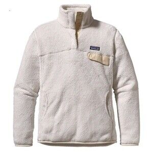 Patagonia Small White Re-Tool Snap-T Pullover Fleece Ivory Raw Linen Women’s S